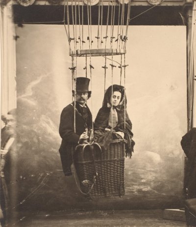 [Nadar con sua moglie, Ernestine, in una mongolfiera], ca. 1865, stampato anni 1890 da Nadar