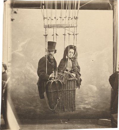 Autoritratto con la moglie Ernestine in una gondola a pallone da Nadar