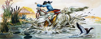 Le meravigliose avventure del Barone di Munchausen (gouache su carta) da Nadir Quinto