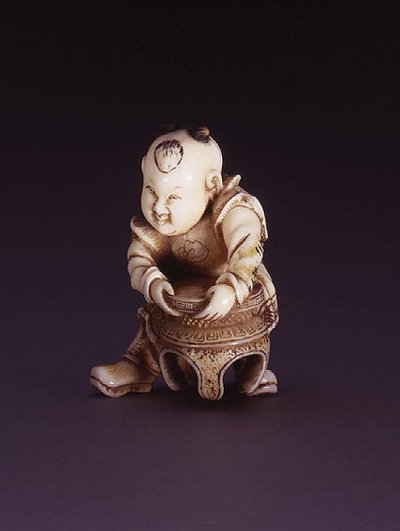 Netsuke, raffigurante un karako, c.1830 da Nagahama Sokei