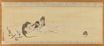 Topi su fiori di dolci di riso da Nagasawa Rosetsu
