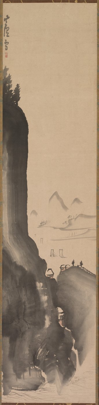 Montagne e barche lontane, fine 18° secolo da Nagasawa Rosetsu