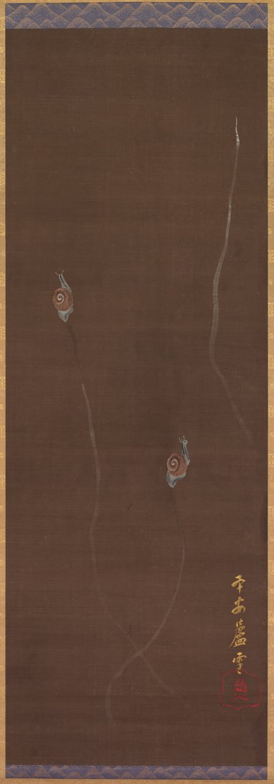 Lumache su un muro, 1700s da Nagasawa Rosetsu