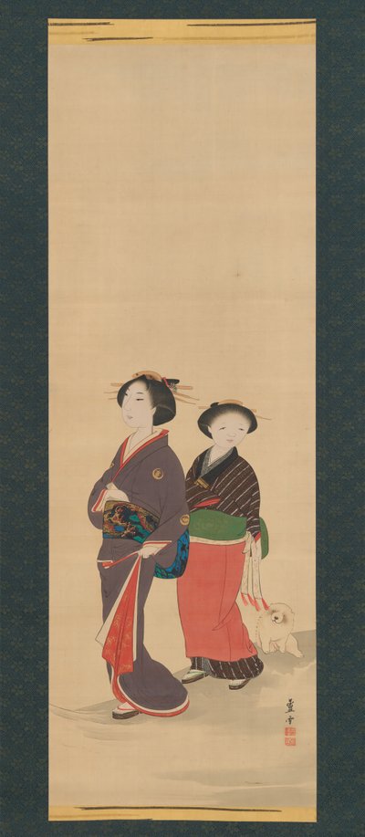 Due donne e un cucciolo, prima del 1785 da Nagasawa Rosetsu