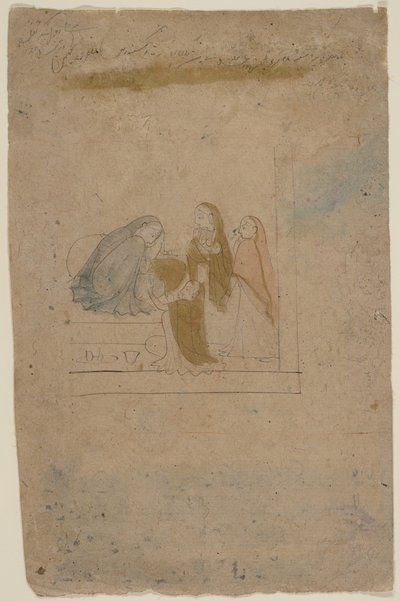 Una signora con accompagnatori, ca. 1775-80 da Nainsukh