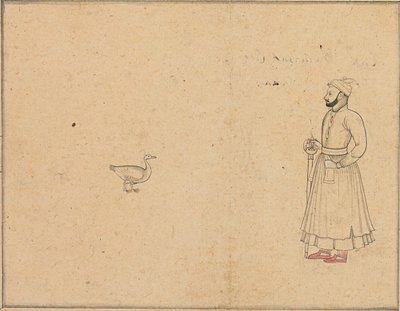 Raja Balwant Dev Singh e un cigno, c.1750-55 da Nainsukh