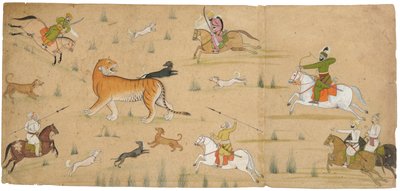 Raja Balwant Dev Singh a caccia di tigri, c.1750 da Nainsukh