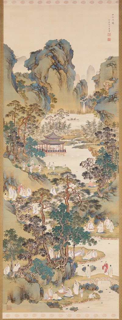 Raccolta di poesie al Padiglione delle Orchidee da Nakabayashi Chikkei