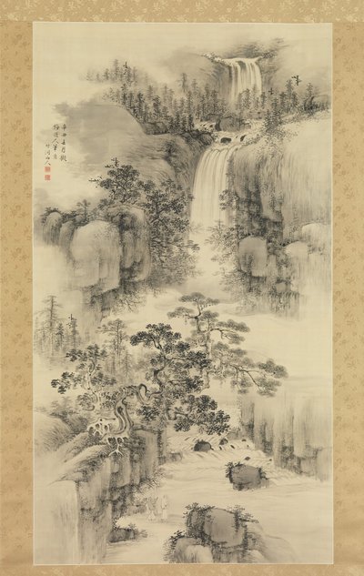 Paesaggio con cascata, 1841 da Nakabayashi Chikuto
