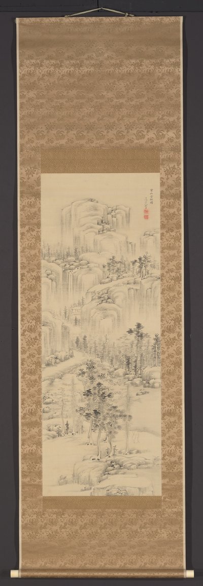 Alberi tra le nuvole su montagne stratificate (Jûzan umbokuzu) da Nakabayashi Chikuto