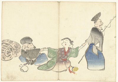 Due dei della fortuna e una danzatrice del tempio da Nakamura Hochu