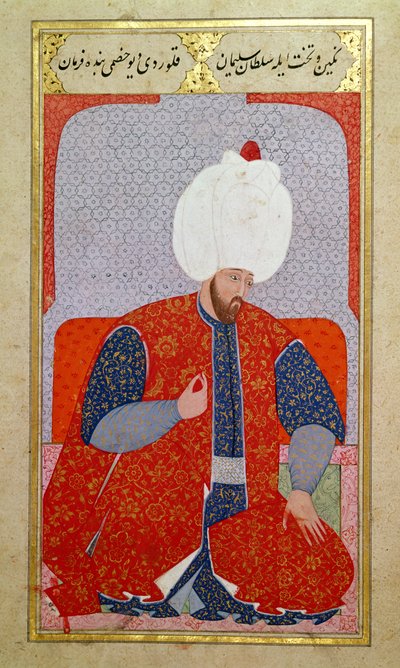MS Hazine 1563 fol.47b Suleyman I (1495-1566) da giovane, da Semailname, 1579 da Nakkaş Osman