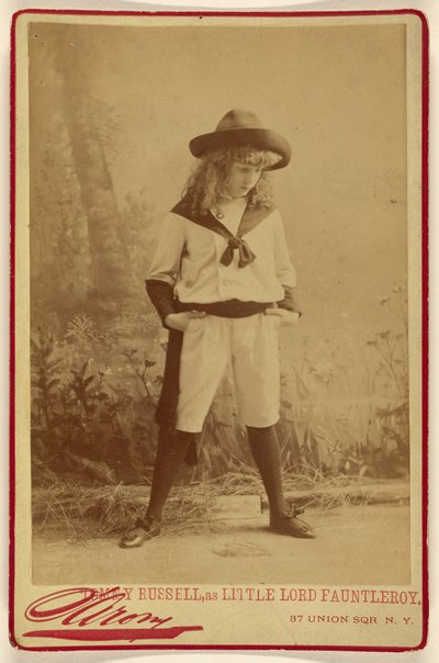 Tommy Russell nel ruolo del Piccolo Lord Fauntleroy da Napoleon Sarony