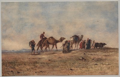 Una carovana nel deserto da Narcisse Berchere