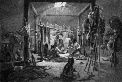 Capanna del capo Mandan - (Interno) di un
