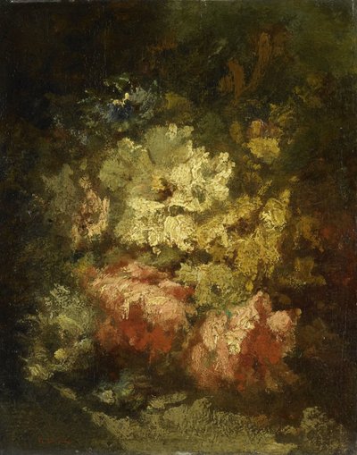 Natura morta con rose bianche e rosse da Narcisse Virgile Diaz de la Peña