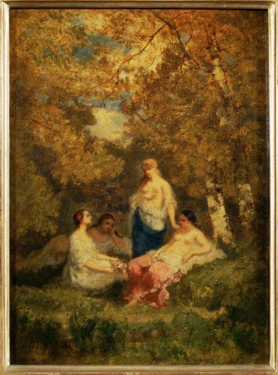 Quatre filles au repos dans la foret - Quattro ragazze che riposano in una ... da Narcisse Virgile Diaz de la Peña
