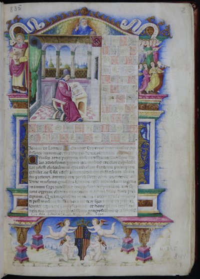 Ritratto di Johannes Tinctoris da Opus musices Joannis Tinctoris, 1483 da Nardo Rapicano