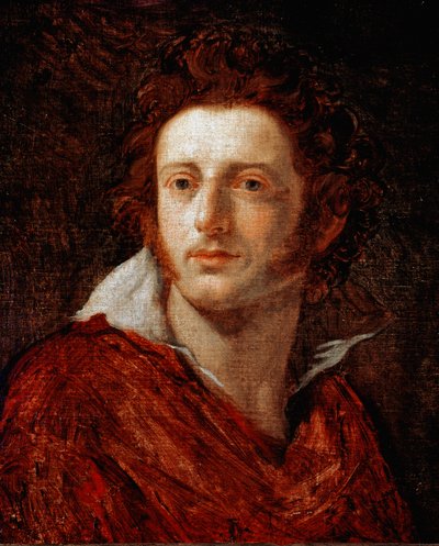Ritratto del poeta e drammaturgo italiano Ugo Foscolo (1778-1827) da Natale Schiavoni