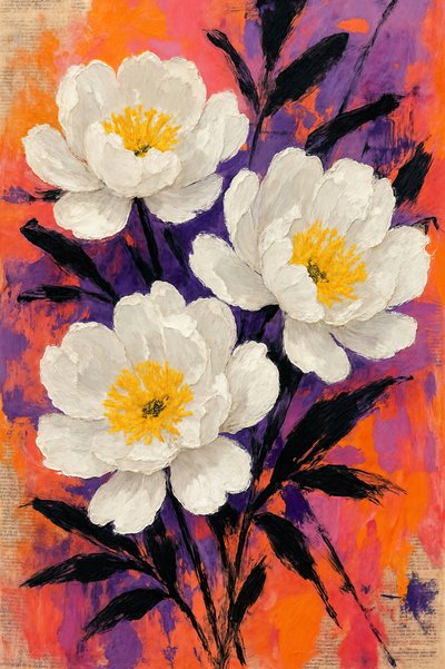 Raffigurazioni astratte di fiori di peonia da Natalie Bruns