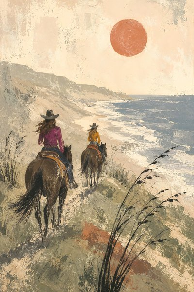 Passeggiata a cavallo lungo la costa al tramonto da Natalie Bruns