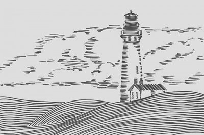 Paesaggio costiero con faro da Natalie Bruns