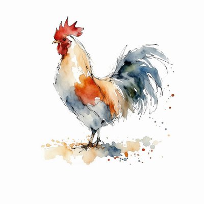 Gallo colorato della fattoria da Natalie Bruns