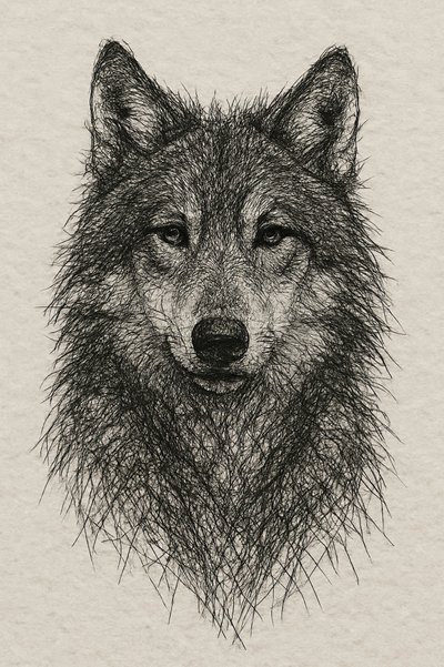Disegno dettagliato di un lupo da Natalie Bruns