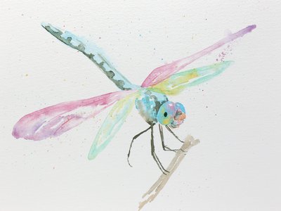 Libellule su un ramo dai colori pastello da Natalie Bruns