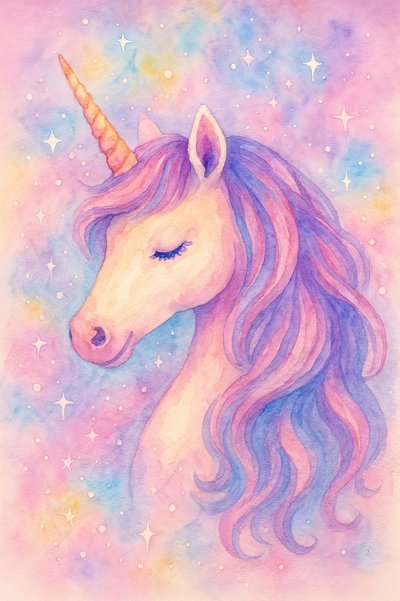 Unicorno dai colori pastello da sogno da Natalie Bruns