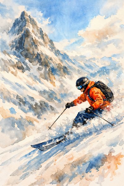 Sciatore di montagna dinamico da Natalie Bruns