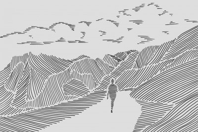 Sentiero di montagna minimalista da Natalie Bruns