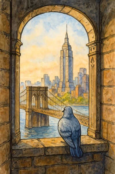 La vista di New York di Pigeon da Natalie Bruns