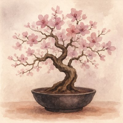 Bonsai di ciliegio rosa da Natalie Bruns