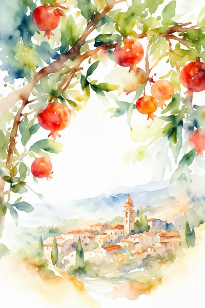 Melograni sopra un paesino toscano da Natalie Bruns