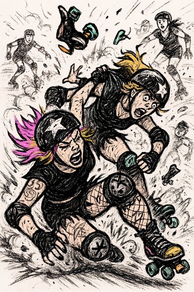 Incidente durante una gara di roller derby da Natalie Bruns