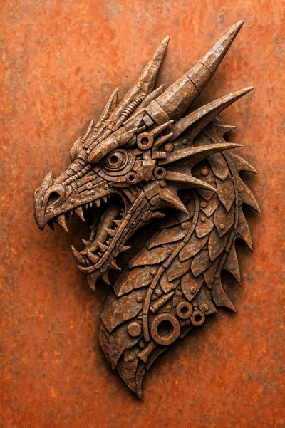 Drago steampunk arrugginito da Natalie Bruns