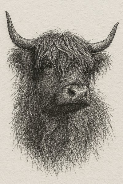 Toro delle Highlands dal pelo arruffato da Natalie Bruns