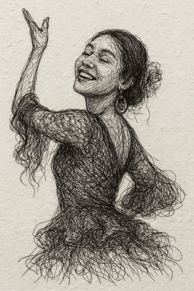 Ballerina di flamenco sorridente da Natalie Bruns