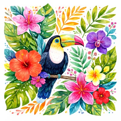 Tucano della giungla dai colori vivaci da Natalie Bruns