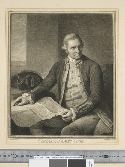 Capitano James Cook, inciso da J. K. Sherwin (1751–90), c.1773-84 (incisione) da Nathaniel (after) Dance Holland