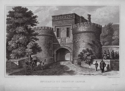Ingresso al castello di Skipton da Nathaniel (after) Whittock