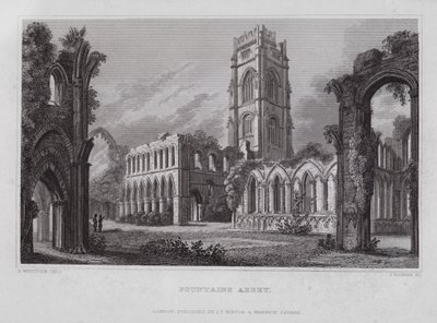 Abbazia di Fountains da Nathaniel (after) Whittock