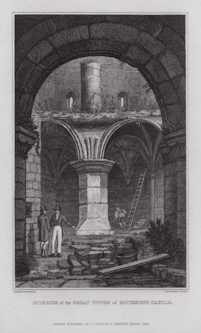 Interno della Grande Torre del Castello di Richmond (incisione) da Nathaniel (after) Whittock