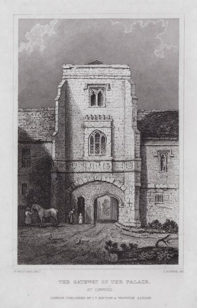 Il portale del palazzo, a Cawood da Nathaniel (after) Whittock