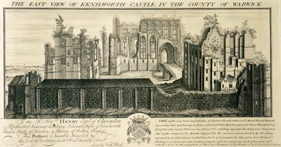 Vista Est del Castello di Kenilworth nella Contea di Warwick da Nathaniel Buck