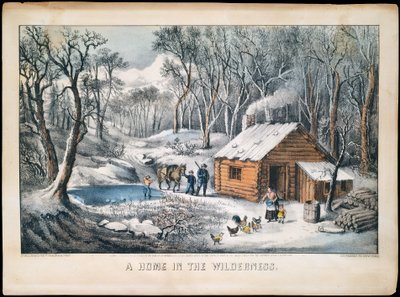 Una casa nel deserto da Currier and Ives