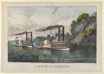 Una corsa sul Mississippi da Currier and Ives