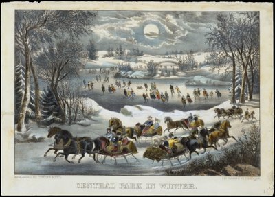 Central Park in inverno, 1877-94 da Currier and Ives