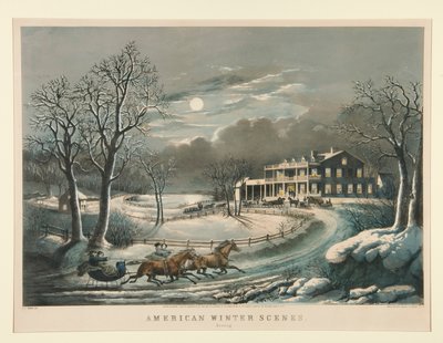 Scene invernali americane. Sera da Nathaniel Currier